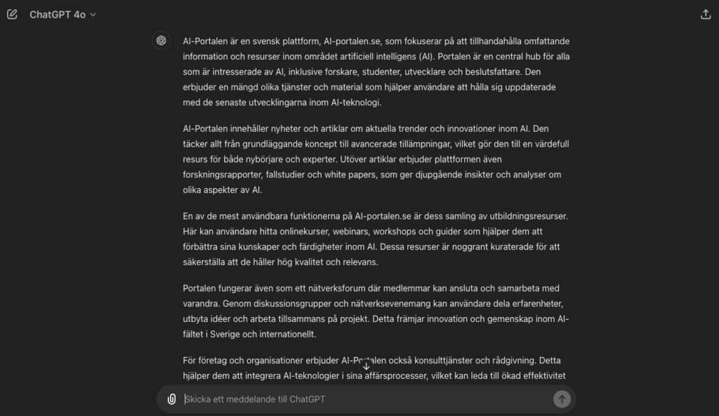 ChatGPT på svenska